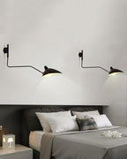 Applique murale articulée à double bras en métal, 65 ou 95 cm, noir
