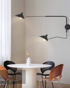 Applique murale articulée à double bras en métal, 65 ou 95 cm