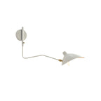 Applique murale articulée à double bras en métal, 65 ou 95 cm, blanc