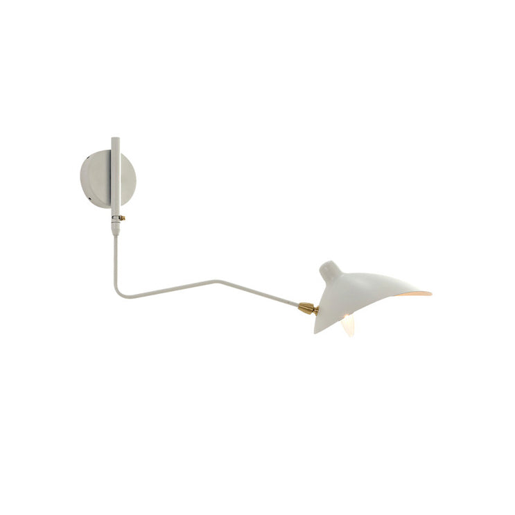 Applique murale articulée à double bras en métal, 65 ou 95 cm, blanc