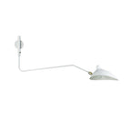 Applique murale articulée à double bras en métal, 65 ou 95 cm, blanc