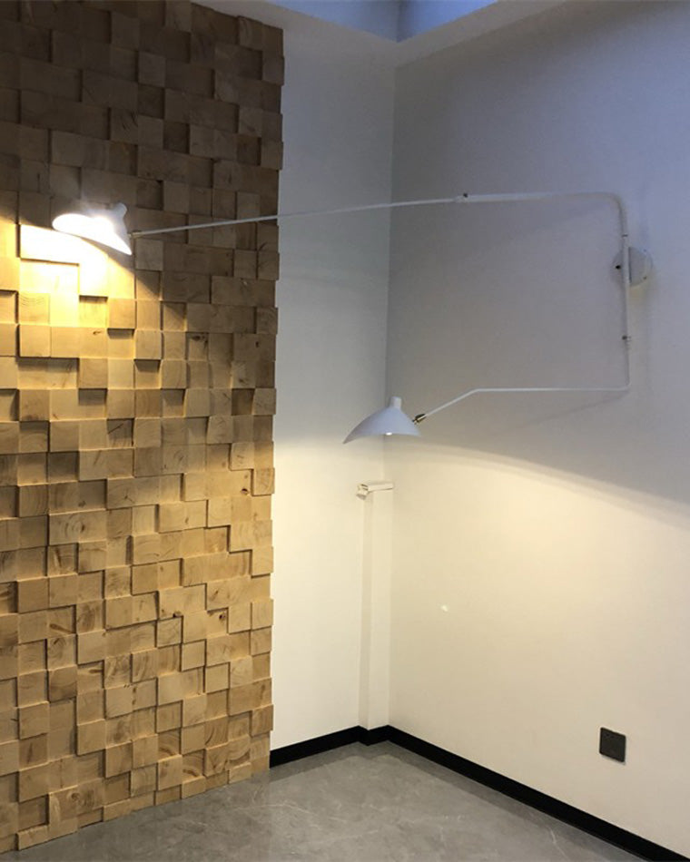 Applique murale articulée à double bras en métal, 65 ou 95 cm