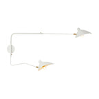 Applique murale articulée à double bras en métal, 65 ou 95 cm, blanc