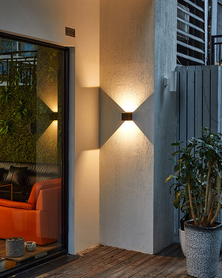 Applique extérieure cube LED IP65, éclairage haut et bas