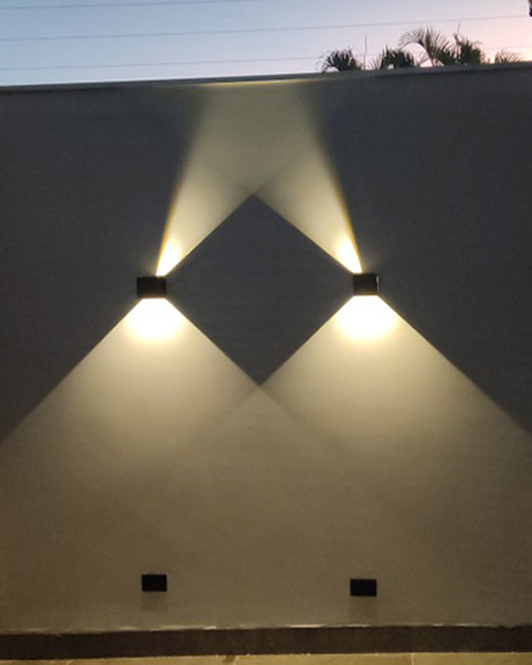 Applique extérieure cube LED IP65, éclairage haut et bas