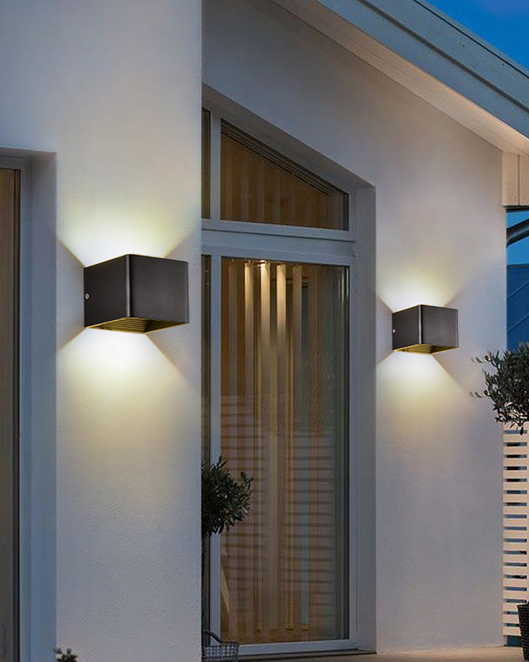 Applique extérieure cube LED IP65, éclairage haut et bas