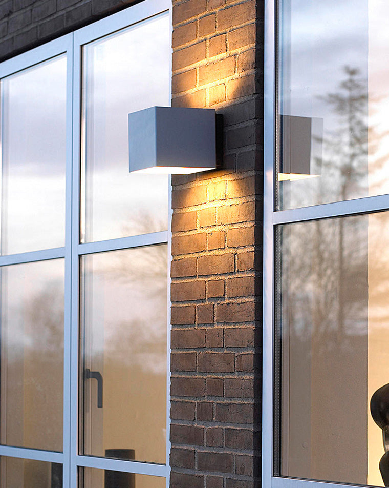 Applique extérieure cube LED IP65, éclairage haut et bas, blanc