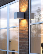 Applique extérieure cube LED IP65, éclairage haut et bas, blanc