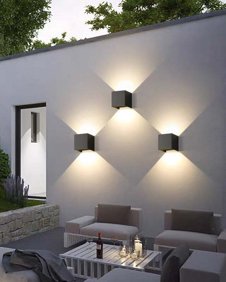 Applique extérieure cube LED IP65, éclairage haut et bas