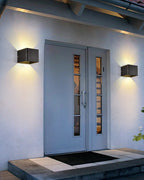 Applique extérieure cube LED IP65, éclairage haut et bas, noir
