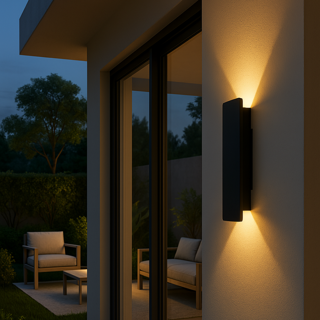 Applique extérieure LED allongée, quatre puissances, blanc ou noir