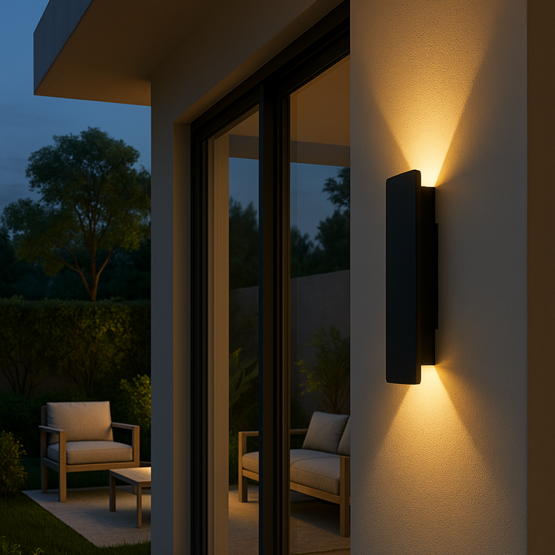 Applique extérieure LED allongée, quatre puissances, blanc ou noir