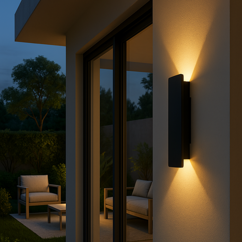 Applique extérieure LED allongée, quatre puissances, blanc ou noir