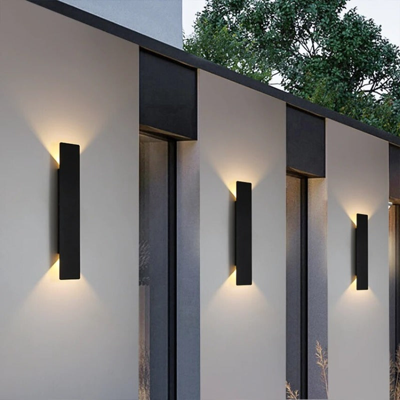 Applique extérieure LED allongée, quatre puissances, blanc ou noir