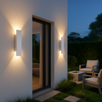 Applique extérieure LED allongée, quatre puissances, blanc ou noir, blanc