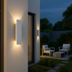 Applique extérieure LED allongée, quatre puissances, blanc ou noir