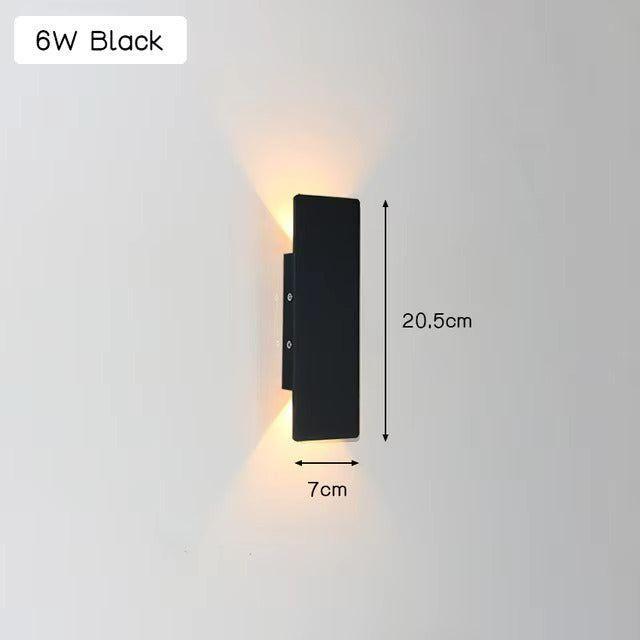 Applique extérieure LED en aluminium, 2 W, 6 W ou 18 W