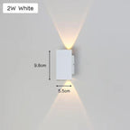 Applique extérieure LED en aluminium, 2 W, 6 W ou 18 W