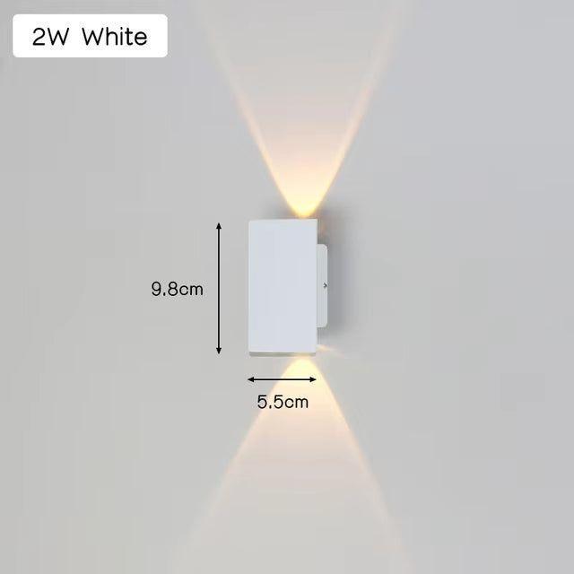Applique extérieure LED en aluminium, 2 W, 6 W ou 18 W
