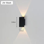 Applique extérieure LED en aluminium, 2 W, 6 W ou 18 W