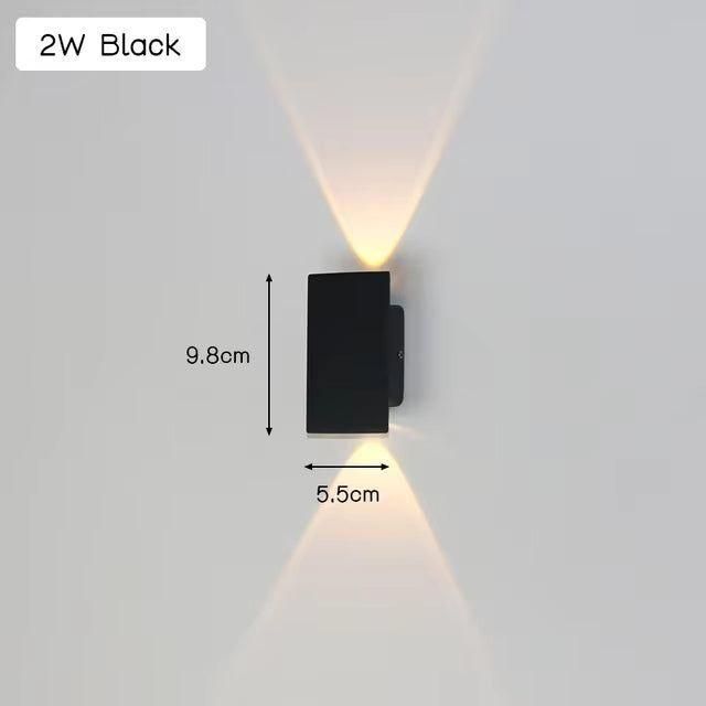 Applique extérieure LED en aluminium, 2 W, 6 W ou 18 W
