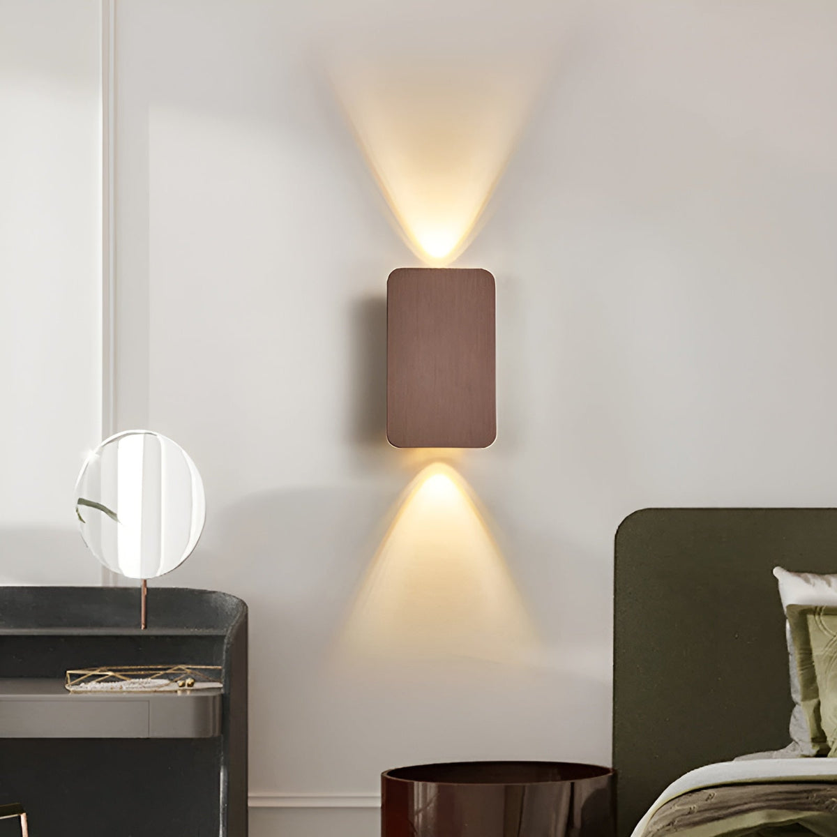 Applique murale LED minimaliste, 41 cm, noire, dorée ou grise