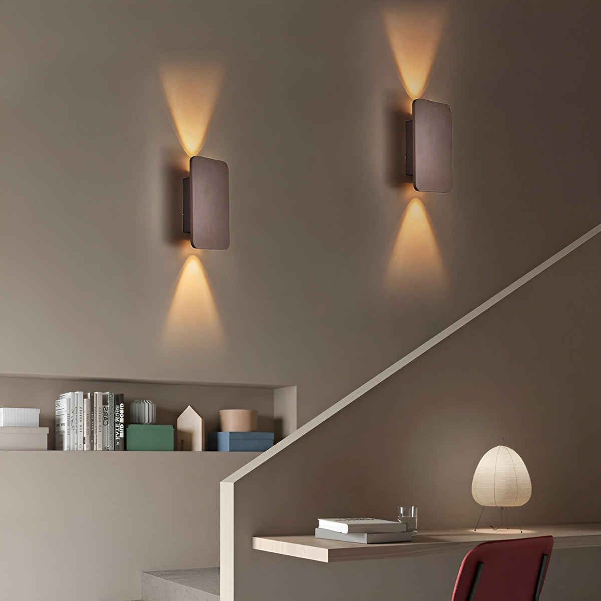 Applique murale LED minimaliste, 41 cm, noire, dorée ou grise