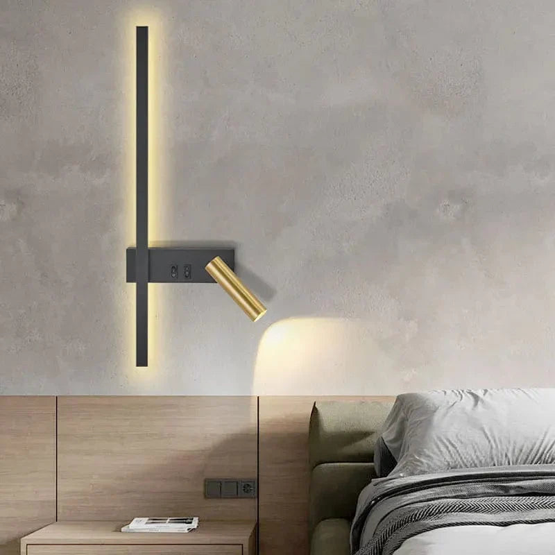 Applique liseuse murale LED en aluminium, trois teintes de lumière
