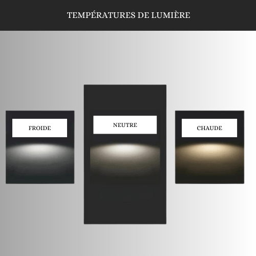 Applique liseuse murale LED en aluminium, trois teintes de lumière