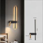 Applique liseuse murale LED en aluminium, trois teintes de lumière, noir