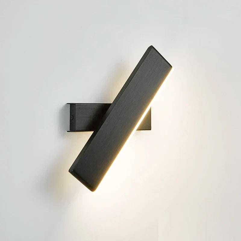 Applique murale LED orientable en métal brossé, tête rotative, noir
