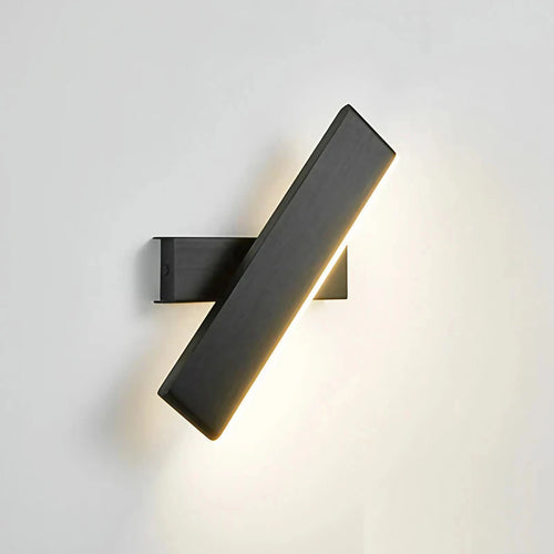 Applique murale LED orientable en métal brossé, tête rotative, noir