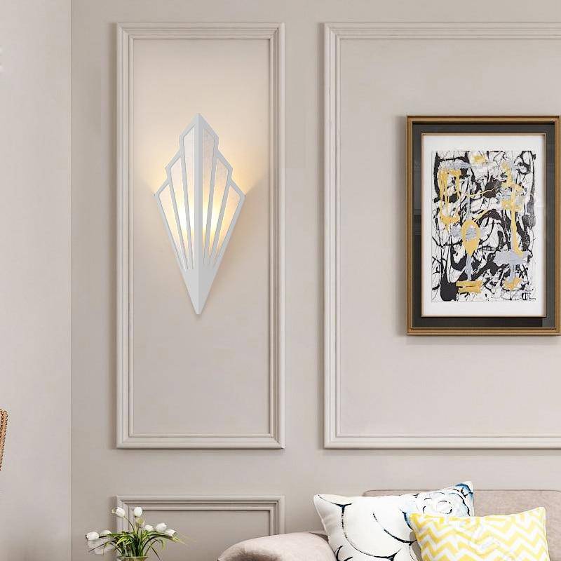 Applique murale triangulaire en métal, style rétro, trois coloris