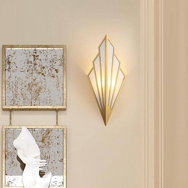 Applique murale triangulaire en métal, style rétro, trois coloris
