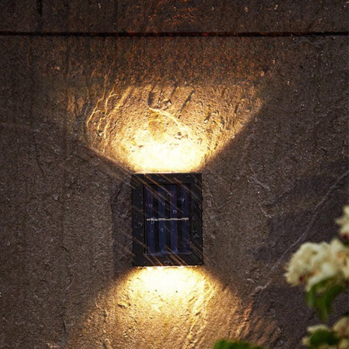 Applique solaire LED murale d'extérieur, IP65, sans câble