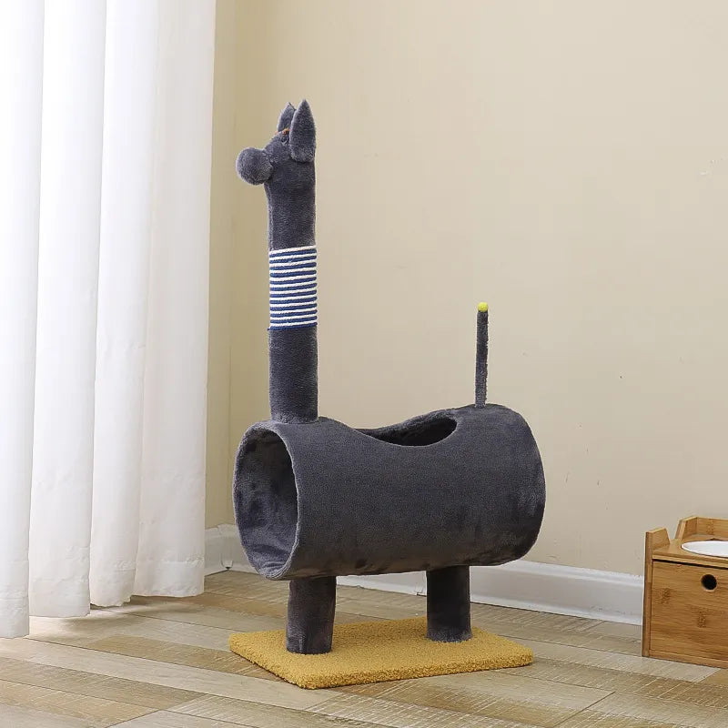 Arbre à chat en forme de dinosaure, avec griffoir et grotte