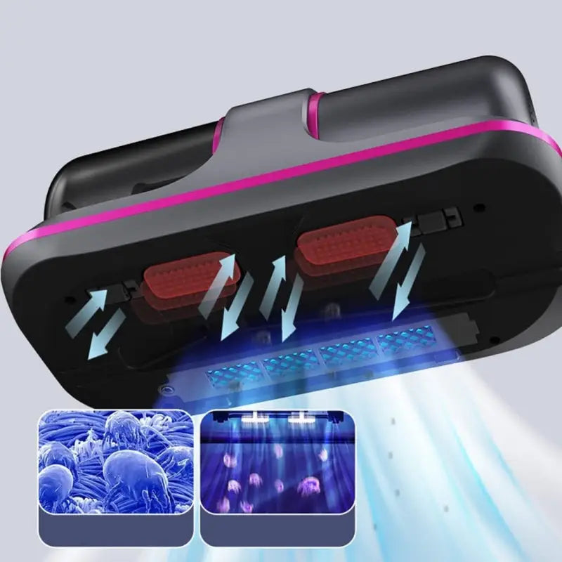 Aspirateur à main sans fil pour matelas, lumière UV et vibration