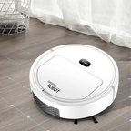 Aspirateur robot autonome à capteurs, 90 minutes d'autonomie, blanc