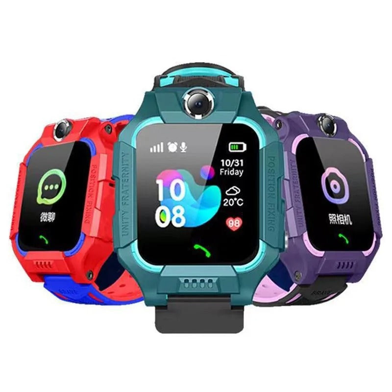 Montre connectée enfant avec GPS, appels et bouton SOS, rouge