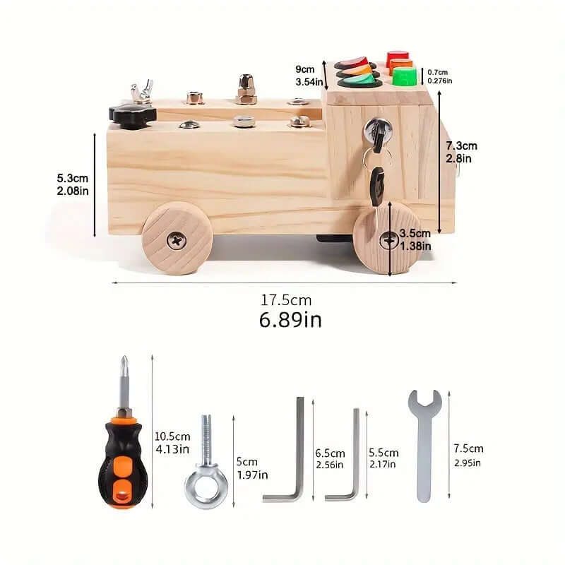 Tableau d'activités en bois pour enfant, LED, vis et écrous