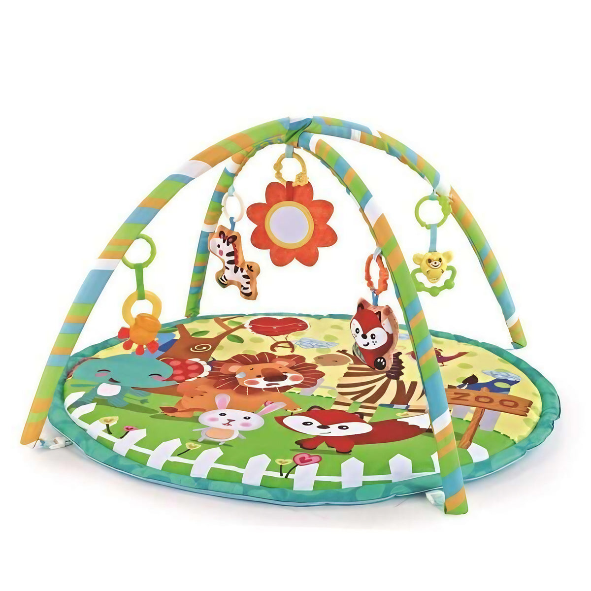 Tapis d'éveil bébé avec jouets suspendus et balles, cinq motifs