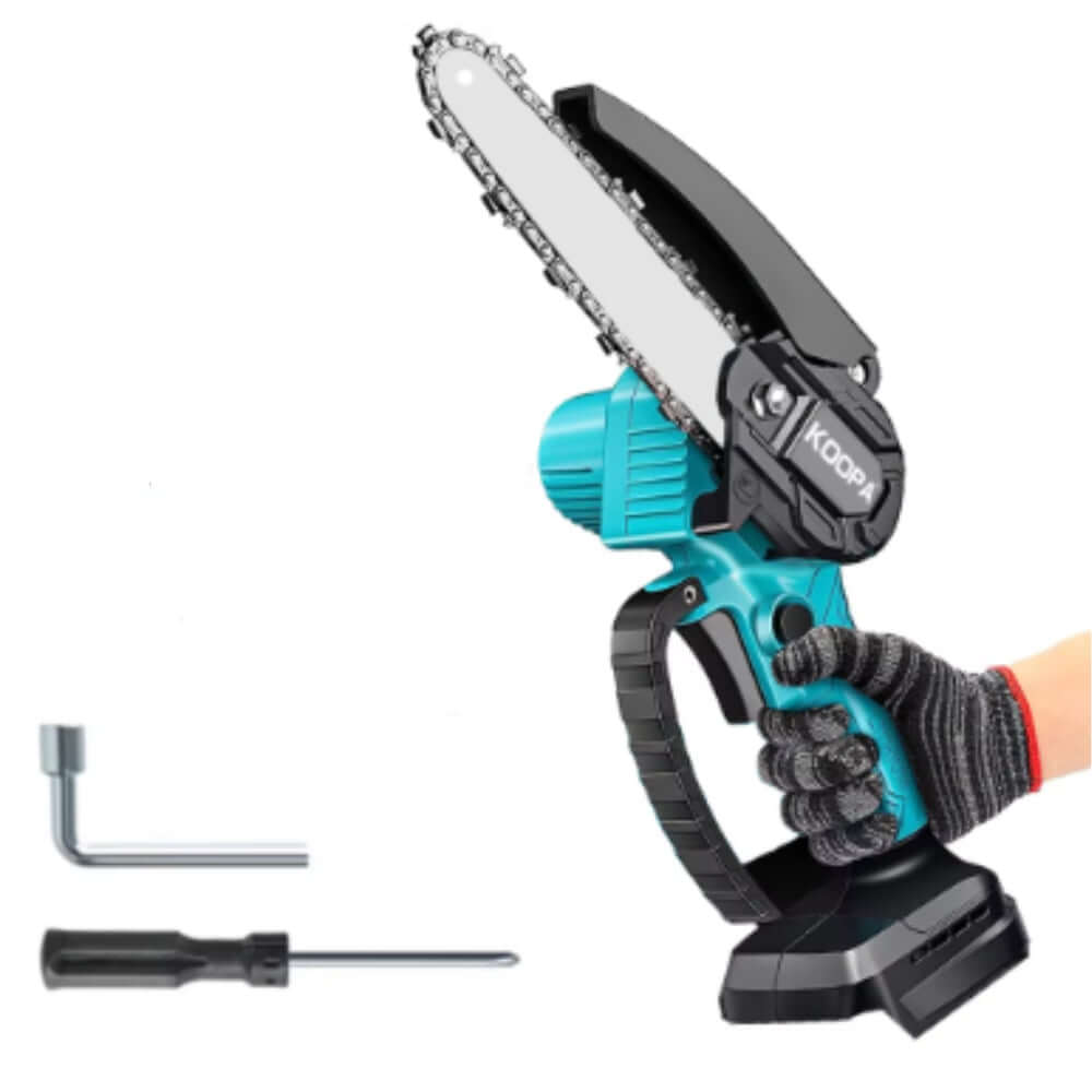Mini tronçonneuse à une main, 1,2 kg, coupe jusqu'à 15 cm