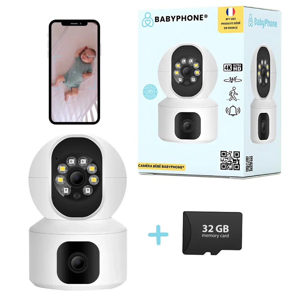 Babyphone caméra HD sans fil, détection de mouvement