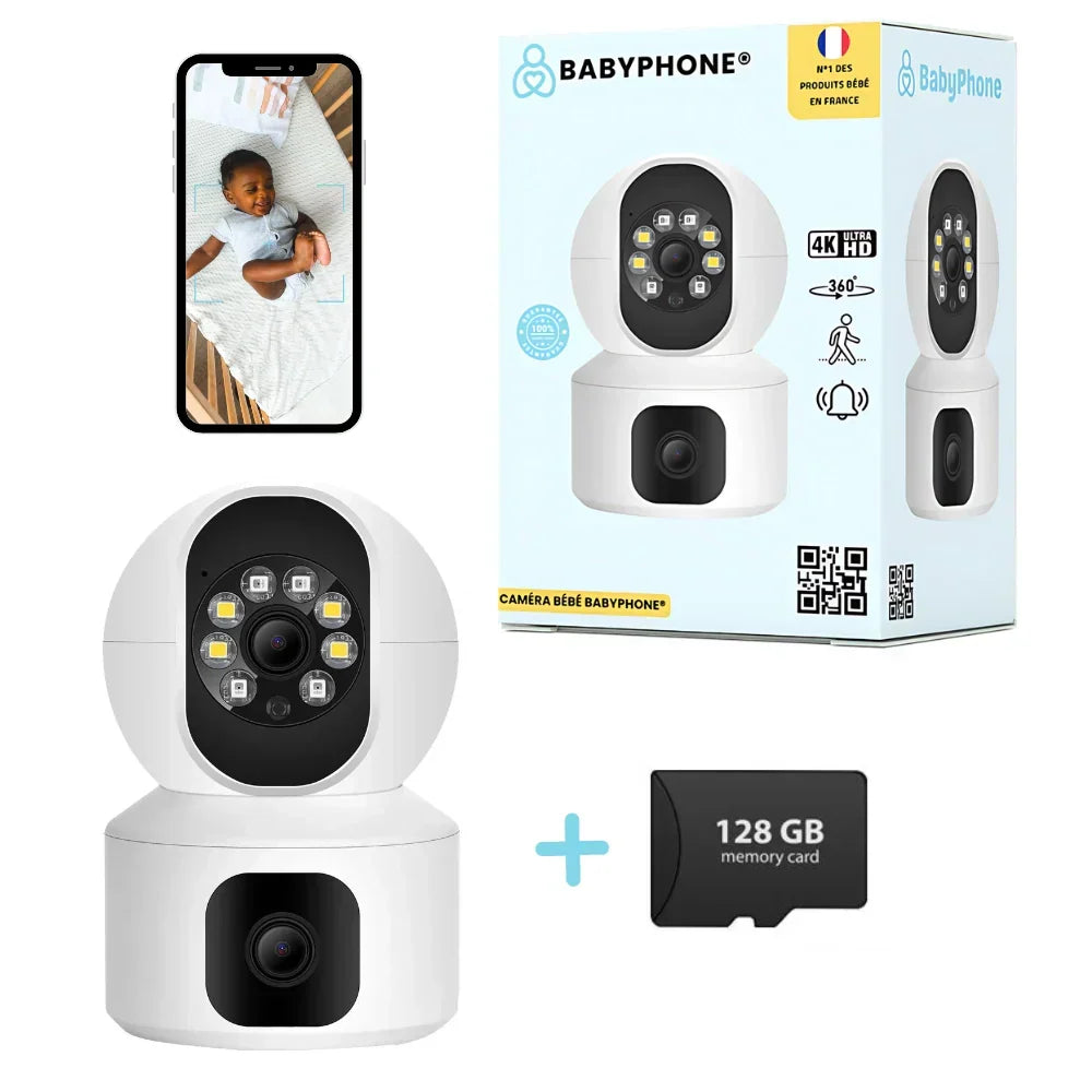 Babyphone caméra HD sans fil, détection de mouvement