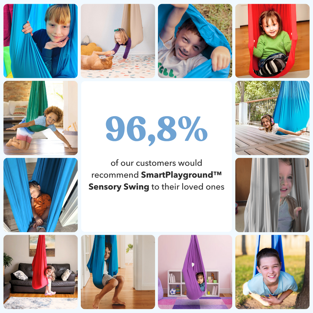 Balançoire sensorielle enfant en tissu, jusqu'à 70 kg, cinq coloris