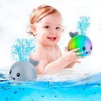 Jouet de bain baleine lumineuse à jets d'eau pour enfant