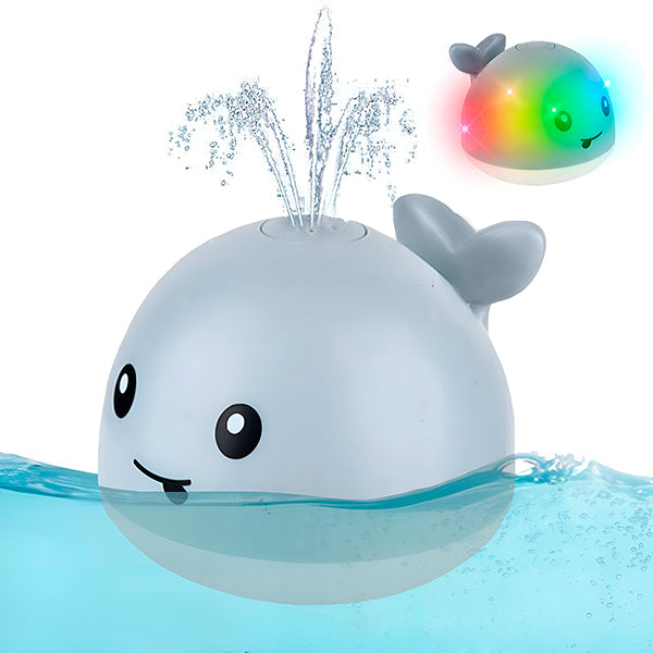 Jouet de bain baleine lumineuse à jets d'eau pour enfant