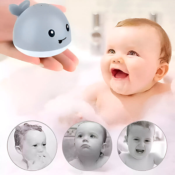 Jouet de bain baleine lumineuse à jets d'eau pour enfant