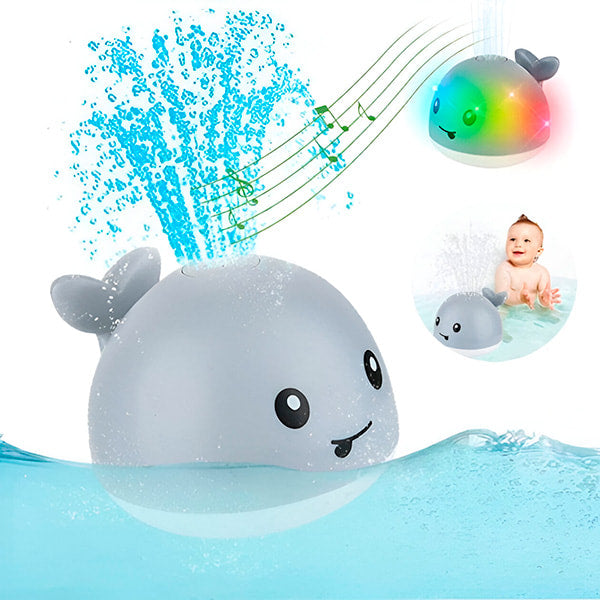 Jouet de bain baleine lumineuse à jets d'eau pour enfant