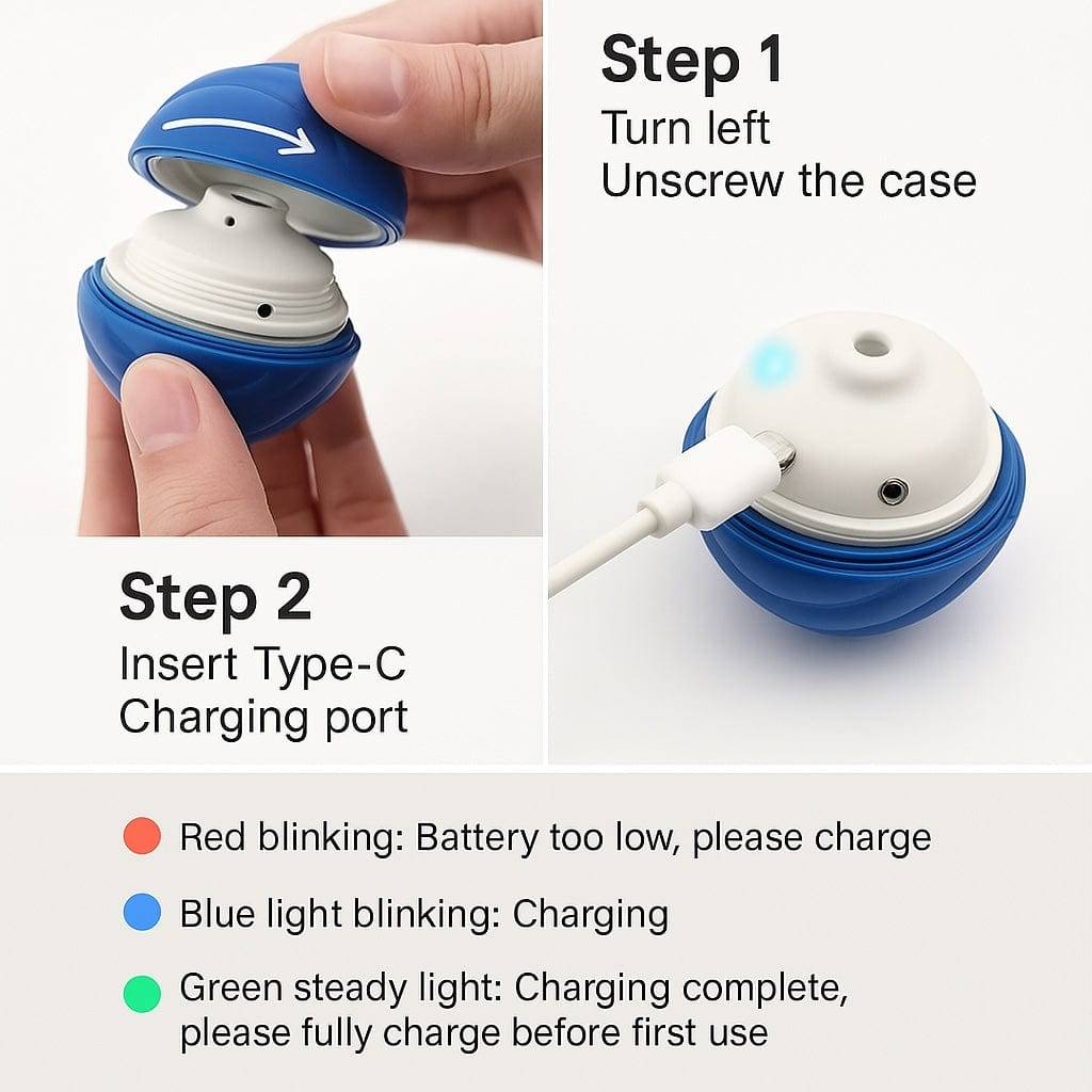 Balle interactive pour chien qui roule seule, rechargeable USB